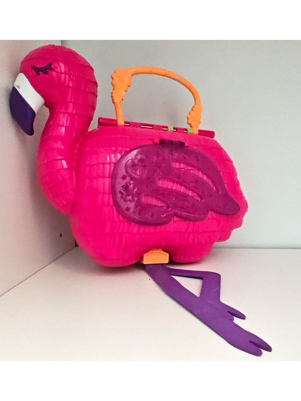 Polly Pocket Flamingo Floatie Compact Playset Tropical Party Pre-owned Partial